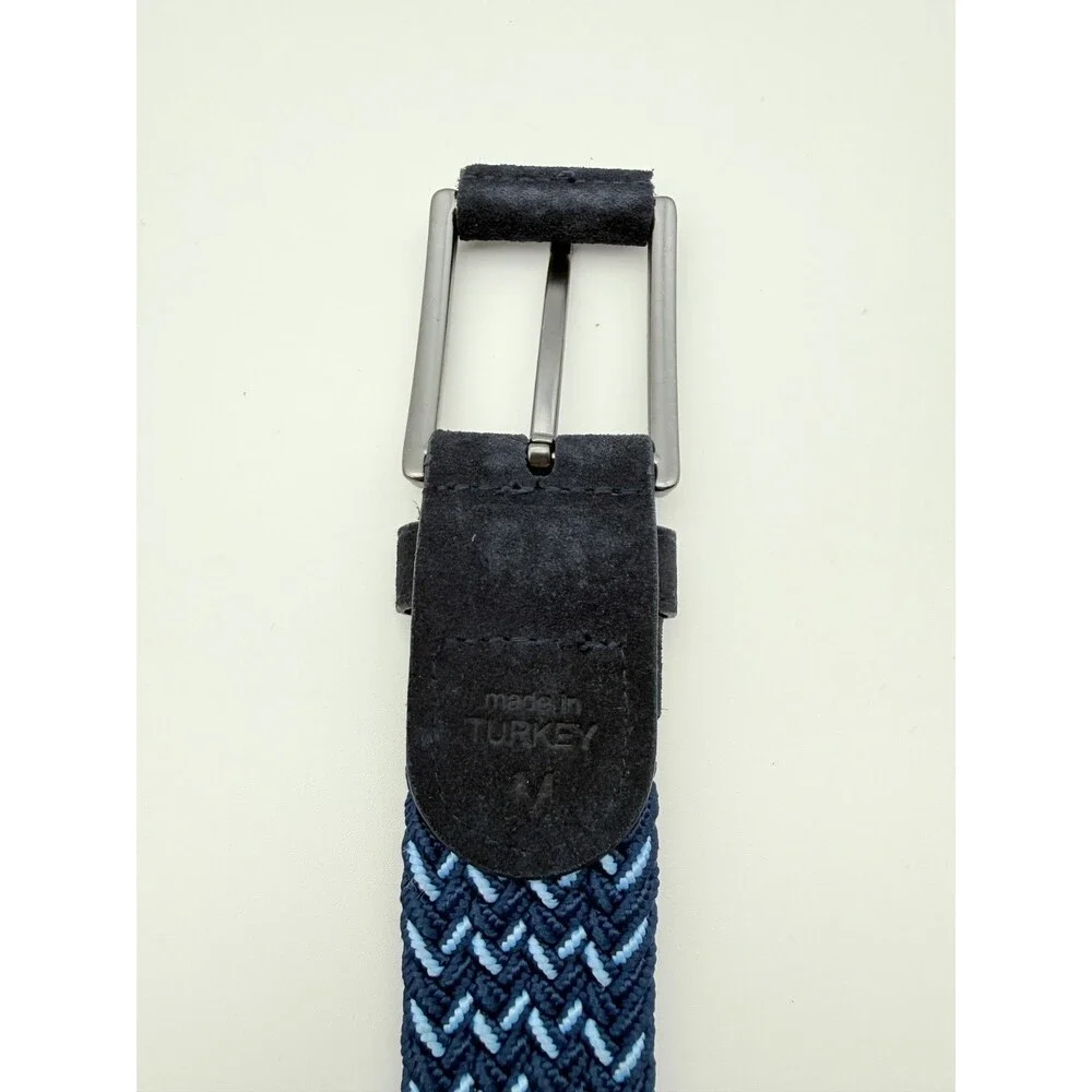 Rye51 Voyager Woven Stretch Belt Suede Trim Blue Mix Size M New in Box